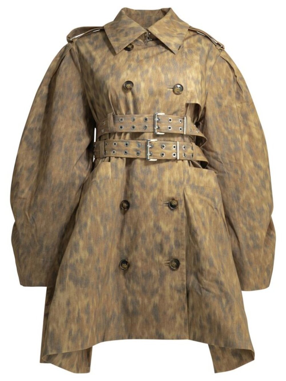 Ganni Animal Print Trench Coat Tag Size 36 Women